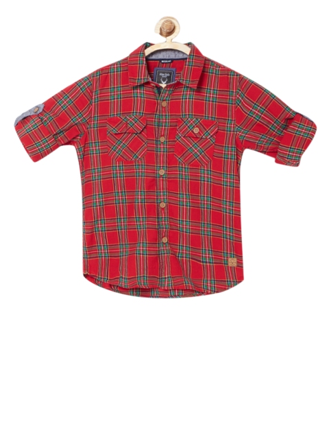 

Allen Solly Junior Boys Red Regular Fit Checked Casual Shirt