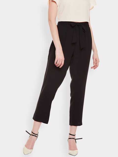 

MAGRE Women Black Smart Loose Fit Solid Regular Trousers