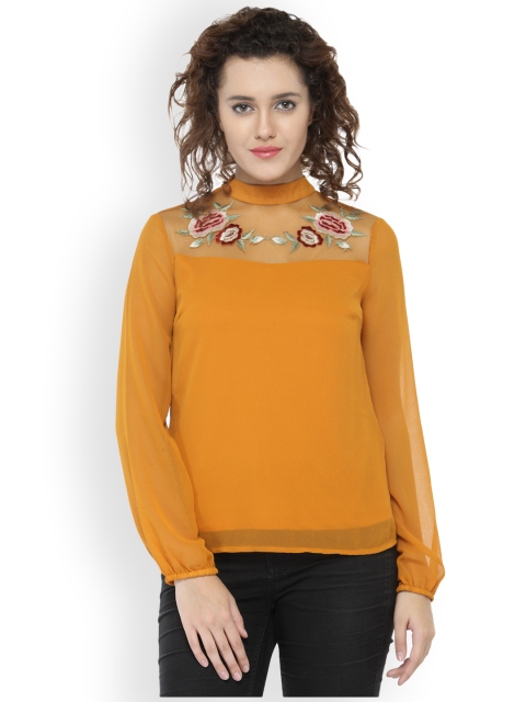 

Oxolloxo Women Mustard Yellow Solid Top
