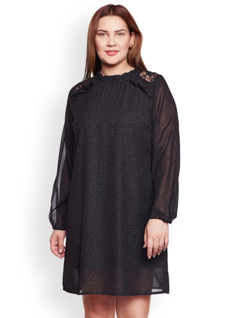 

Oxolloxo Women Black Printed A-Line Dress
