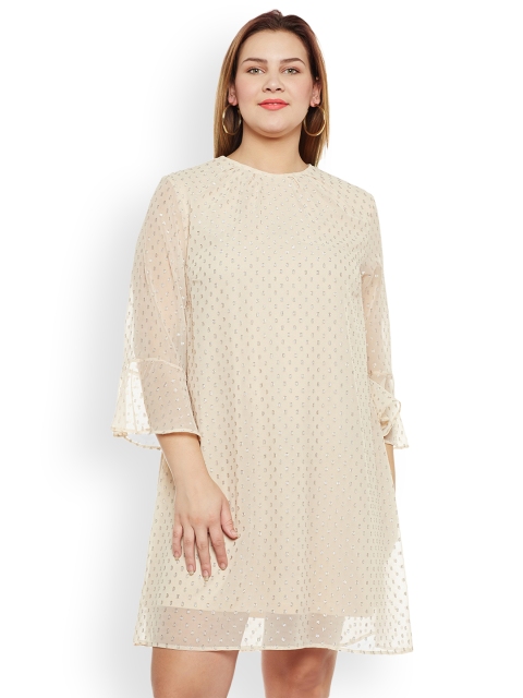 

Oxolloxo Women Beige Printed A-Line Dress