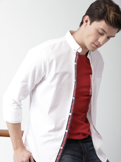 

Harvard Men White Slim Fit Solid Casual Shirt