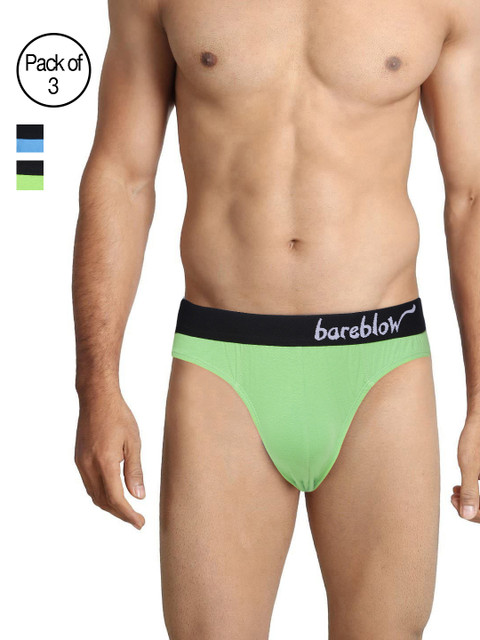 

Bareblow Men Pack of 3 Assorted Briefs BBBR030405XL, Multi