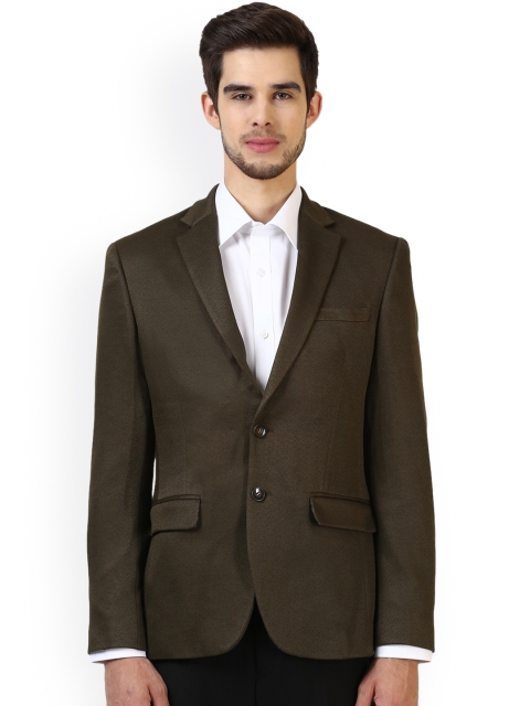 

Park Avenue Men Brown Single-Breasted Blazer