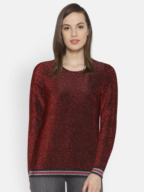 

Vero Moda Women Red Self-Design Top