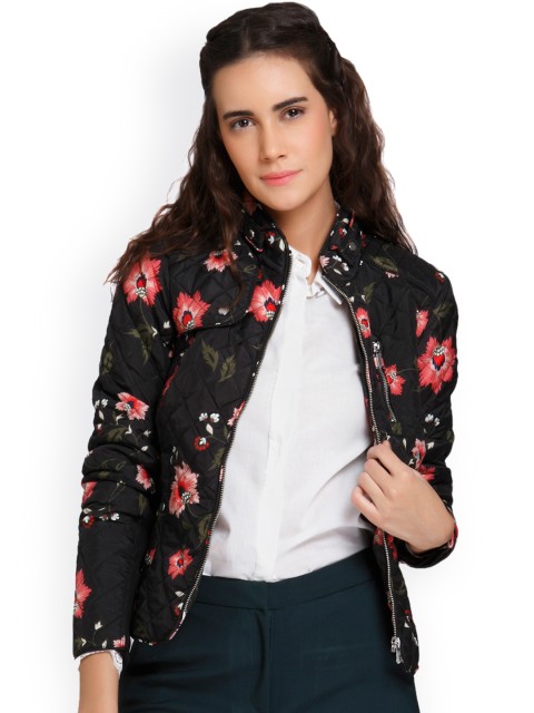 

Vero Moda Women Black Printed Padded Jacket