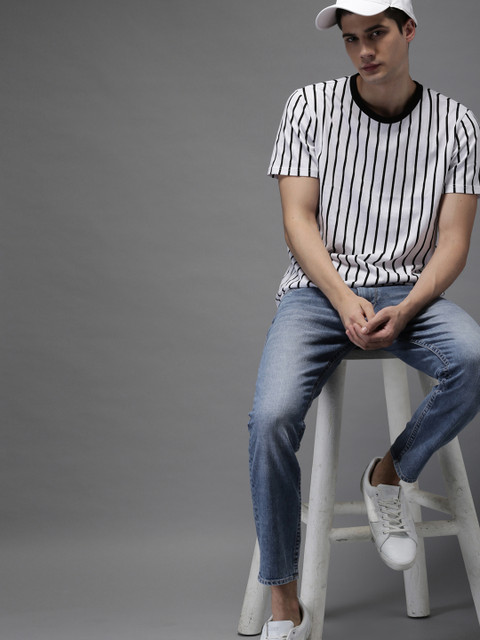 

HERE&NOW Men Blue Skinny Fit Mid-Rise Cropped Clean Look Stretchable Jeans