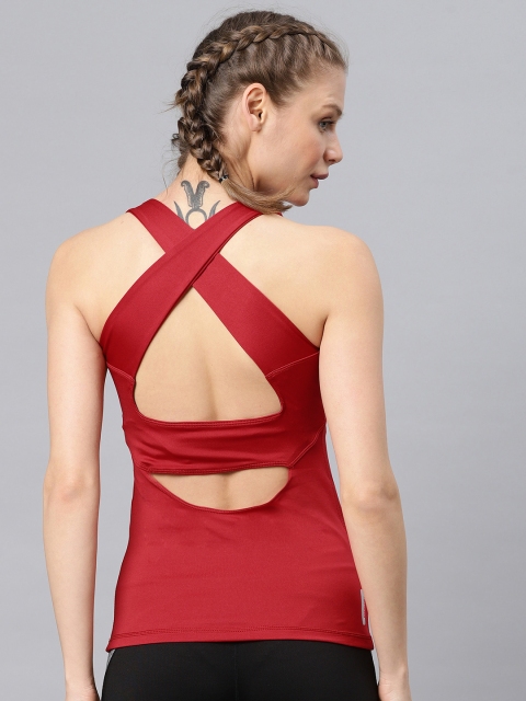 

HRX by Hrithik Roshan Women Red Solid Styled Back Top