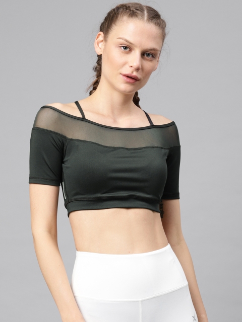 

HRX by Hrithik Roshan Charcoal Grey Solid Non-Wired Heavily Padded Sports Bra HD-13595