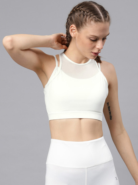 

HRX by Hrithik Roshan White Solid Non-Wired Lightly Padded Sports Bra HD-13591