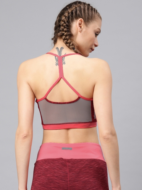 

HRX by Hrithik Roshan Red & Pink Printed Non-Wired Lightly Padded Sports Bra HD-13592