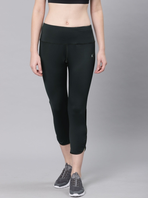 

HRX Active by Hrithik Roshan Women Charcoal Grey Solid Three-Fourth Length Tights