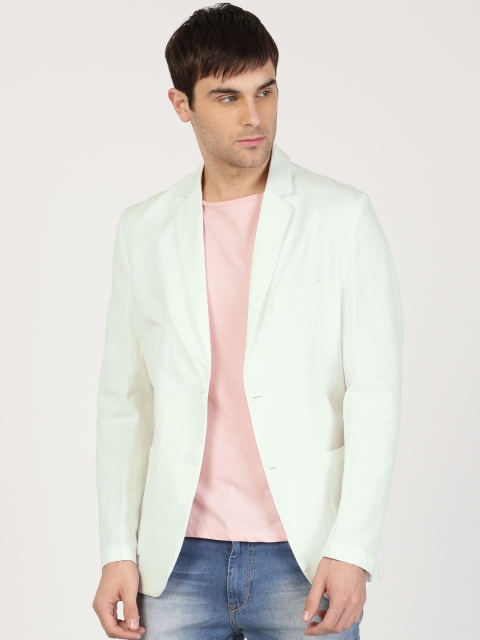 

ether Men White Single-Breasted Solid Regular Fit Casual Blazer