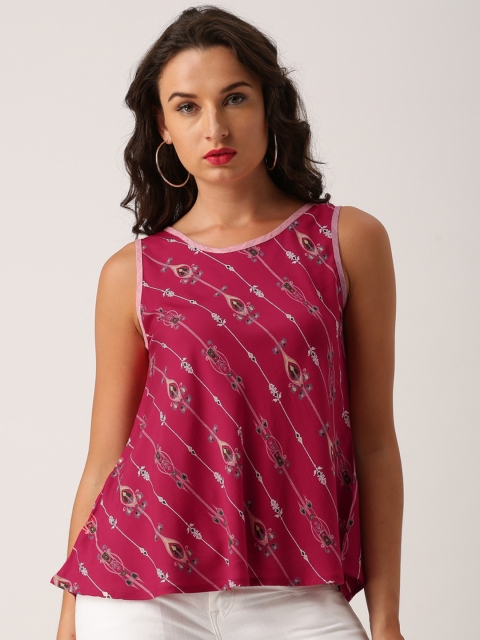 

IMARA Women Magenta Printed Top
