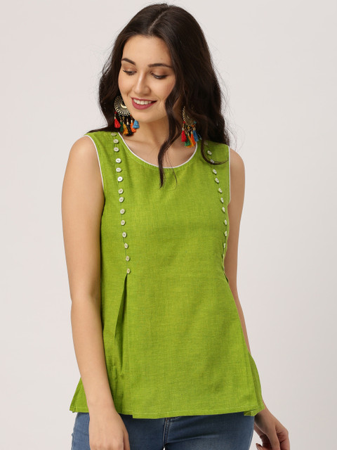 

IMARA Women Green Solid Top