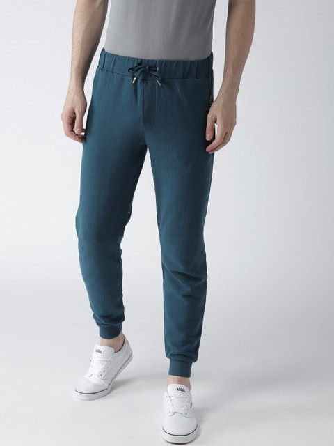

Mast & Harbour Men Teal Blue Solid Joggers