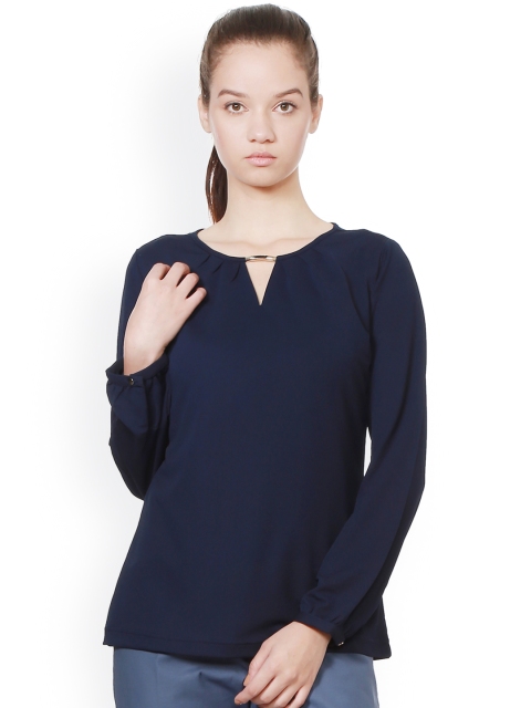

Allen Solly Woman Women Navy Blue Solid Top