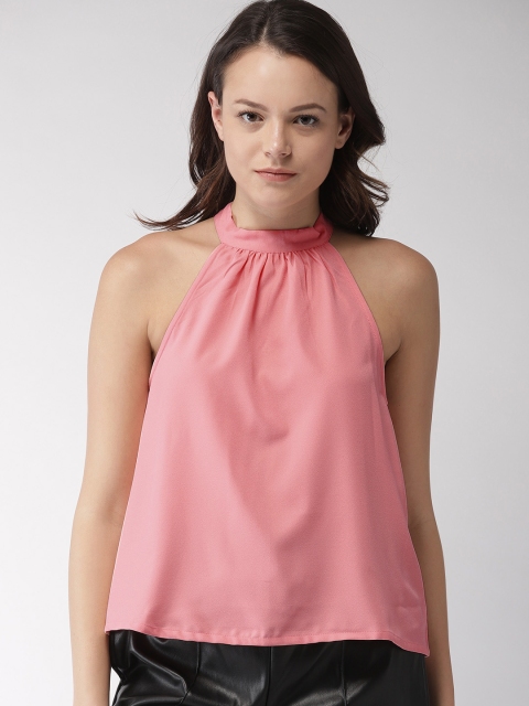 

Encrypt Women Pink Solid Styled Back Top