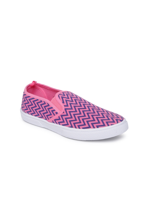 

Lavie Women Pink Printed Slip-On Sneakers