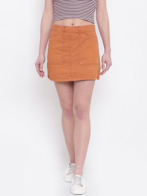

FOREVER 21 Rust Orange Denim Mini Skirt