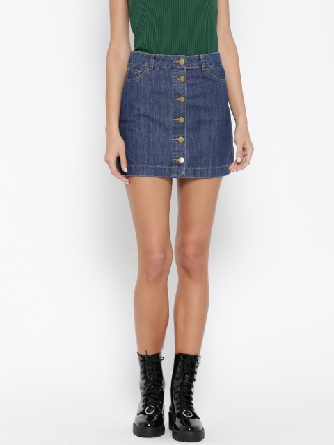 

FOREVER 21 Blue Denim Mini A-Line Skirt