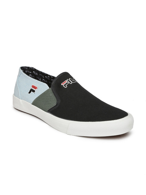 

FILA Men Black & Blue CADOC Colourblocked Slip-On Sneakers