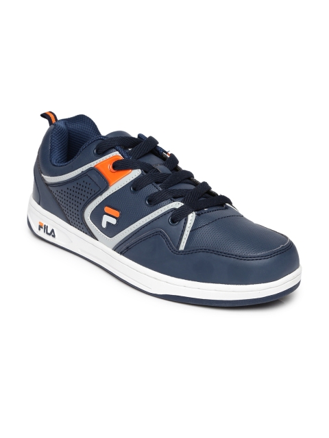 

FILA Men Navy Perforated WOODY Sneakers, Navy blue