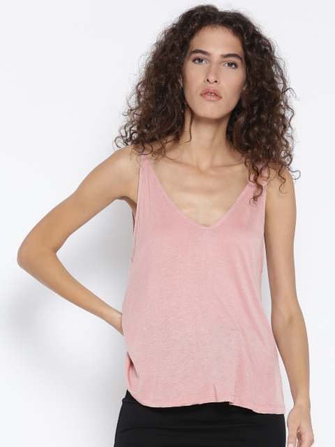 

FOREVER 21 Women Dusty Pink Solid A-Line Top