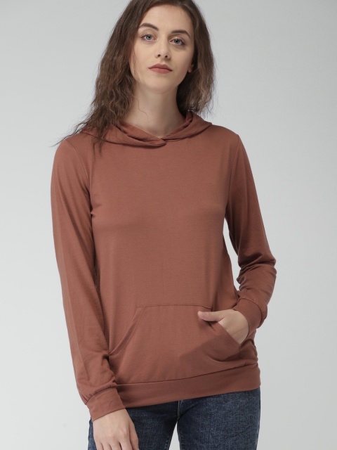 

FOREVER 21 Women Brown Solid Top