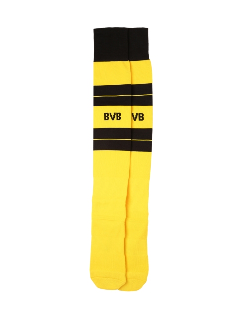 

PUMA Men Yellow & Black BVB Hooped Football Socks