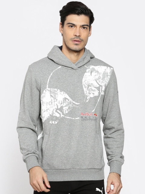 

Puma Men Grey Printed RBR Graphic Hooded Sweatshirt