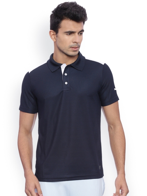

Puma Men Navy & White Solid Train Polo Collar T-shirt, Navy blue