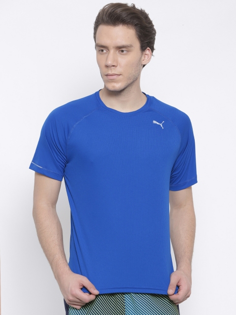 

Puma Men Blue Self Design Core-Run S/S Round Neck T-shirt