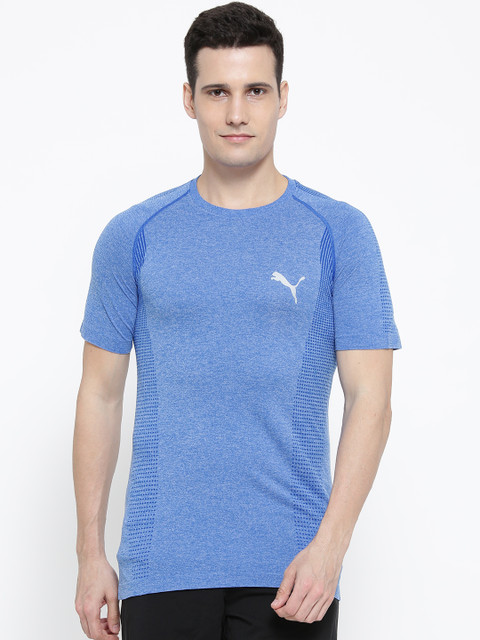 

Puma Men Blue evoKNIT Basic Solid Round Neck T-shirt