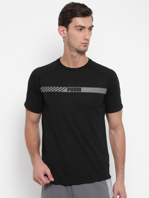 

Puma Men Black Solid Round Neck Active Tec T-shirt