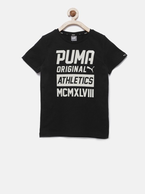 

Puma Boys Black Printed Style Graphic DryCell T-shirt