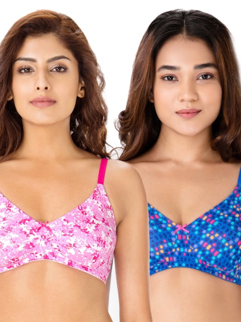 

PrettySecrets Pack of 2 Printed Bras, Pink