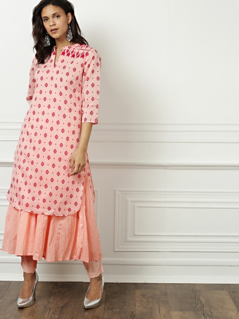 

all about you Women Pink Printed Kurta