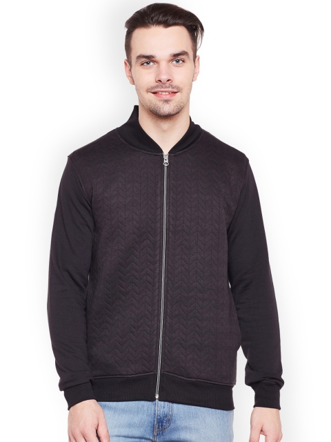 

Club York Men Black Self Design Sweatshirt