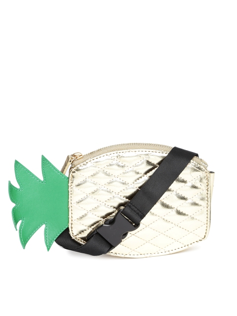

FOREVER 21 Women Gold-Toned Pineapple-Shaped Waist Pouch