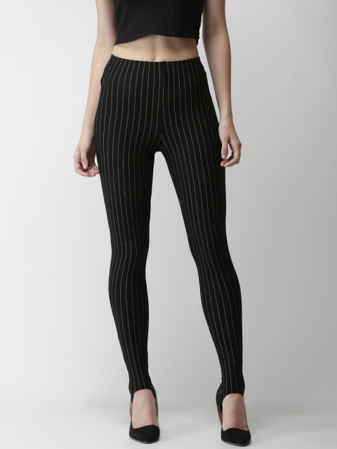

FOREVER 21 Black Striped Leggings