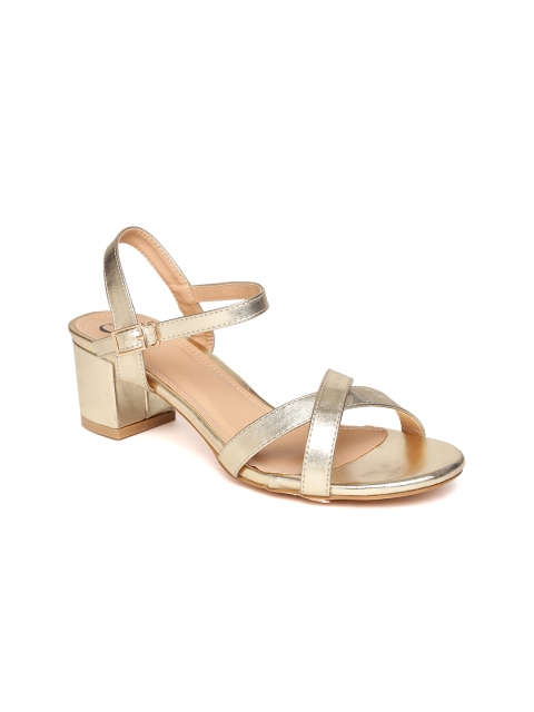 

Carlton London Women Gold-Toned Solid Sandals