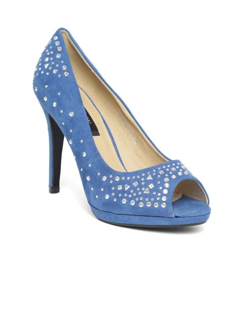 

Carlton London Women Blue Embellished Peep Toes