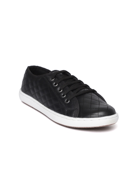

Carlton London Women Black Quilted Sneakers