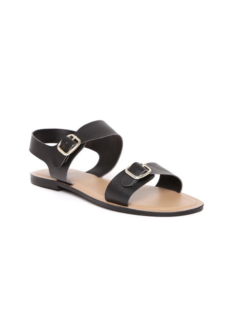 

Carlton London Women Black Solid Open Toe Flats