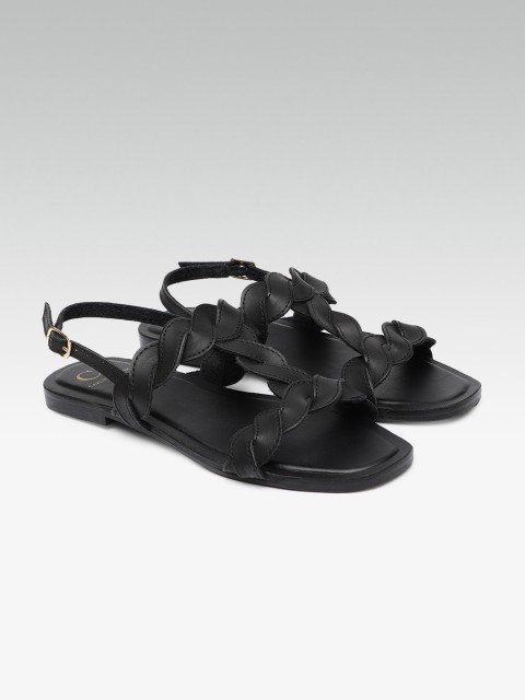 

Carlton London Women Black Solid Open Toe Flats