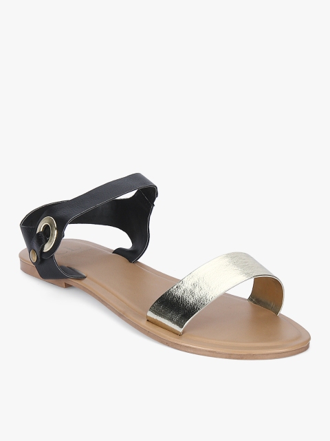 

Carlton London Women Gold-Toned Solid Open Toe Flats