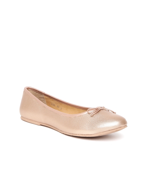 

Carlton London Women Muted Gold-Toned Solid Ballerinas