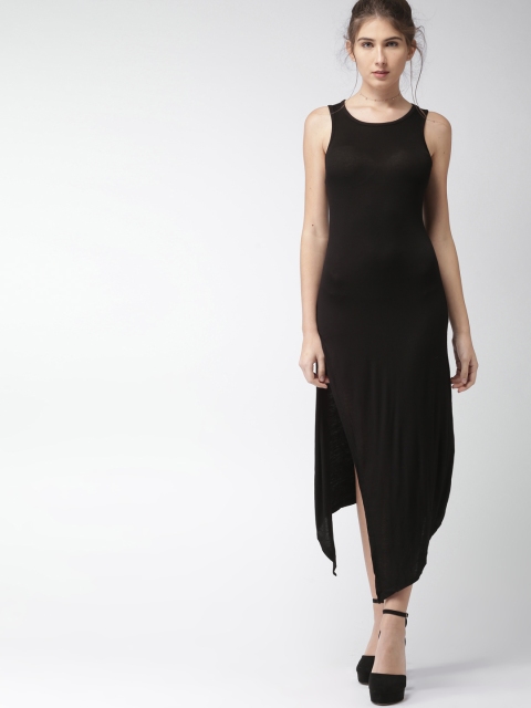 

FOREVER 21 Women Black Solid A-Line Dress