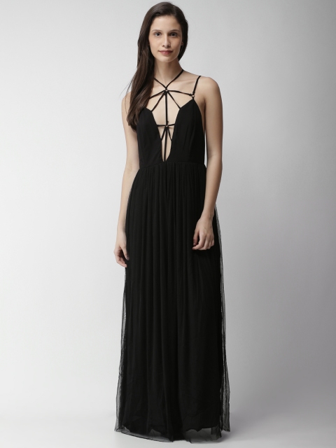 

FOREVER 21 Women Black Solid Maxi Dress